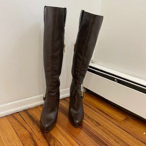 Michael Kors Thigh High Heel Dark Brown Boots